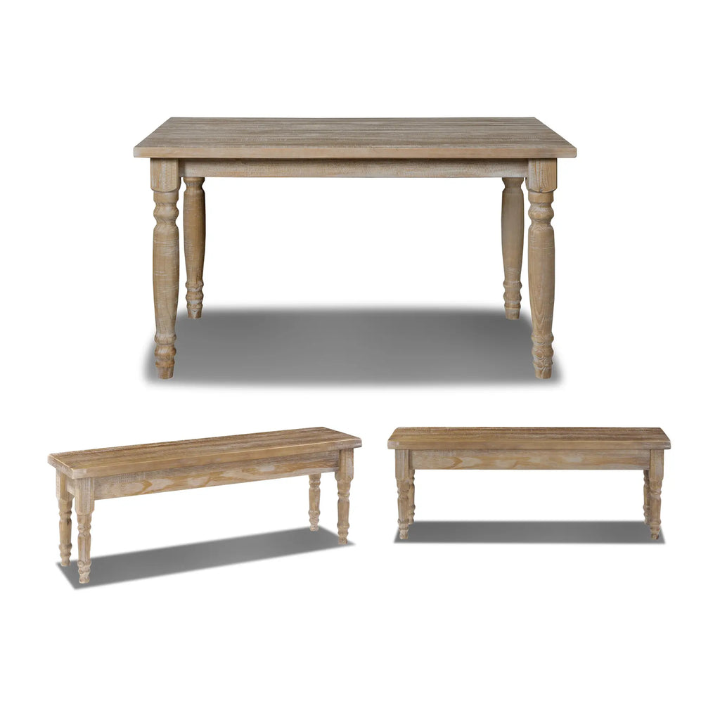 Valerie Table & Bench Dining Set (3-Piece)