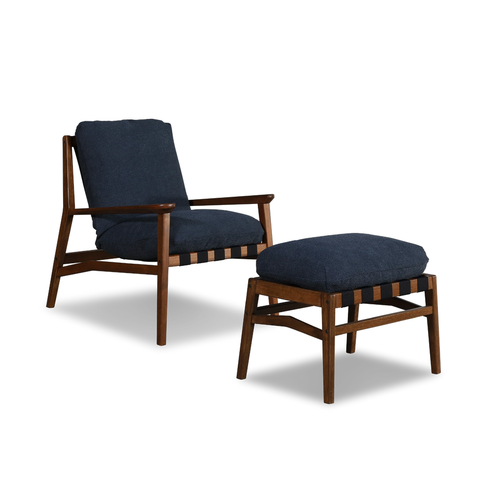 Mid Century Lounge Chair + Ottoman