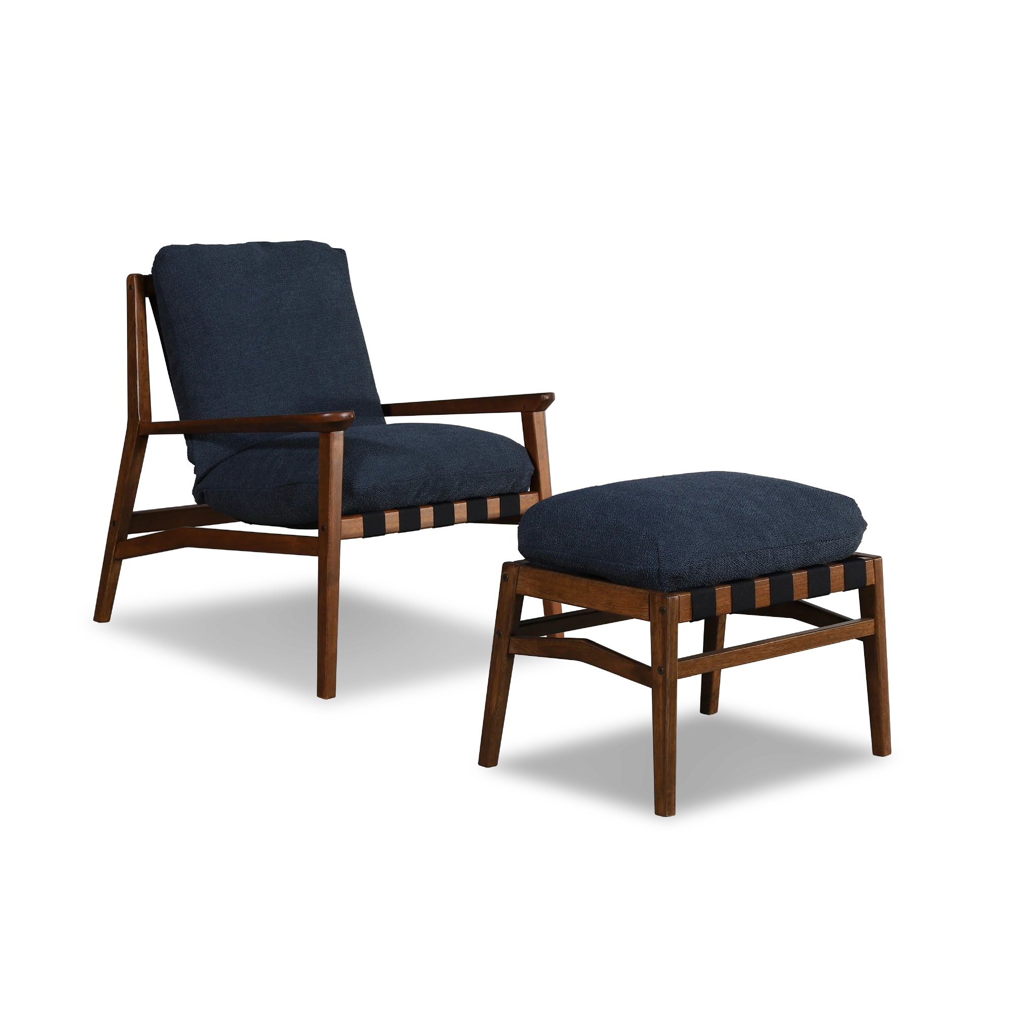 Mid Century Lounge Chair + Ottoman