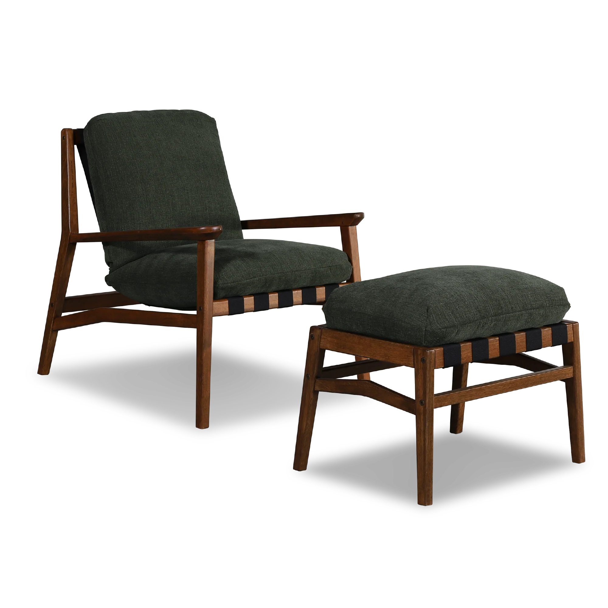 Mid Century Lounge Chair + Ottoman