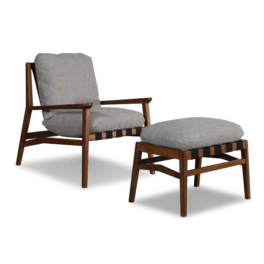 Mid Century Lounge Chair + Ottoman