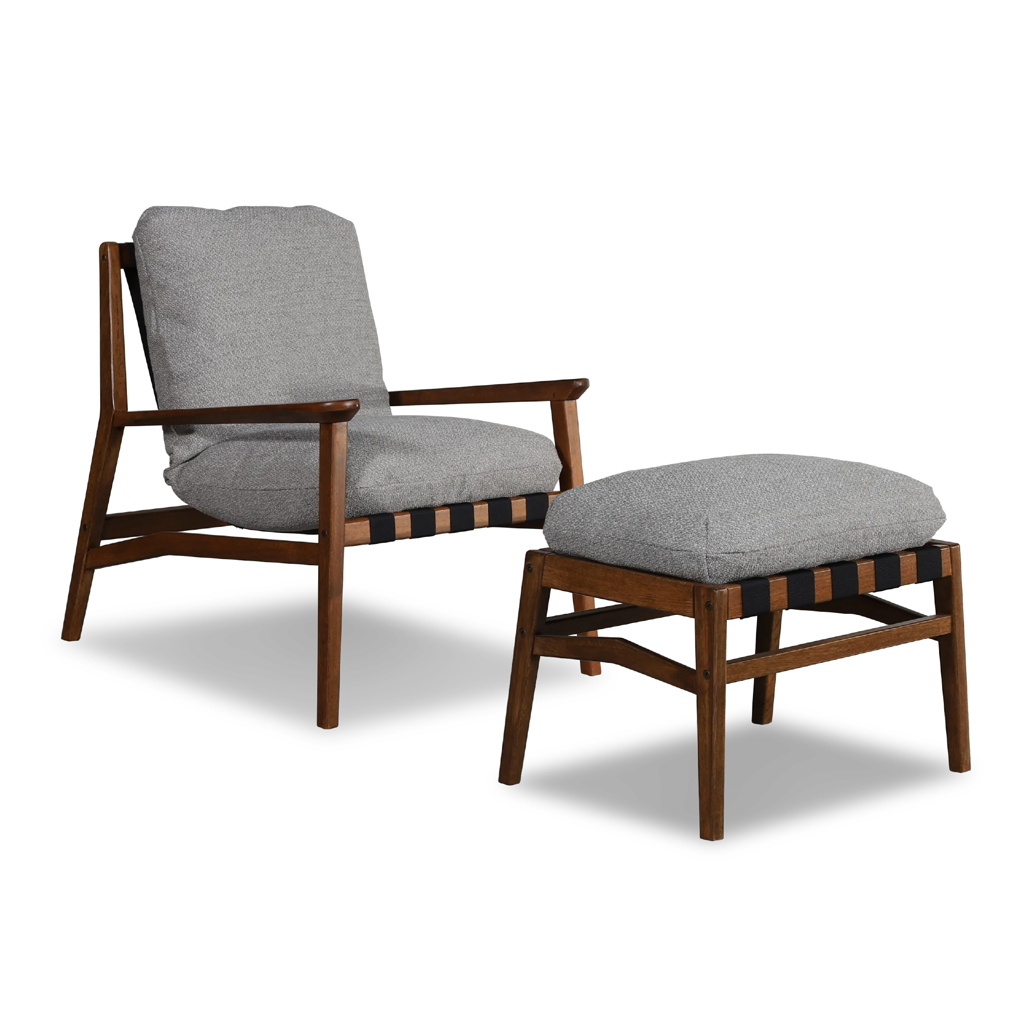 Mid Century Lounge Chair + Ottoman
