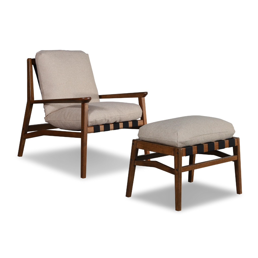 Mid Century Lounge Chair + Ottoman