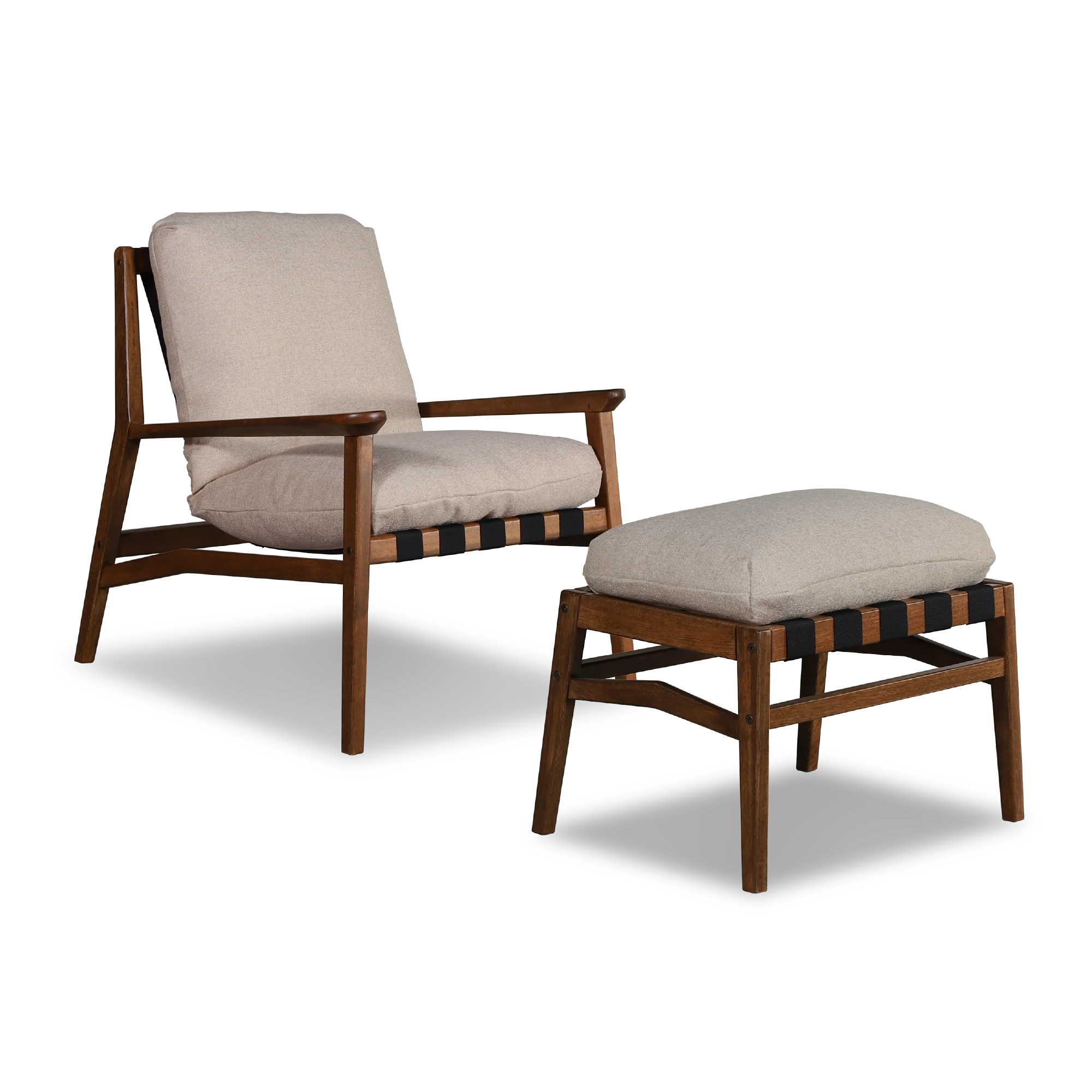 Mid Century Lounge Chair + Ottoman