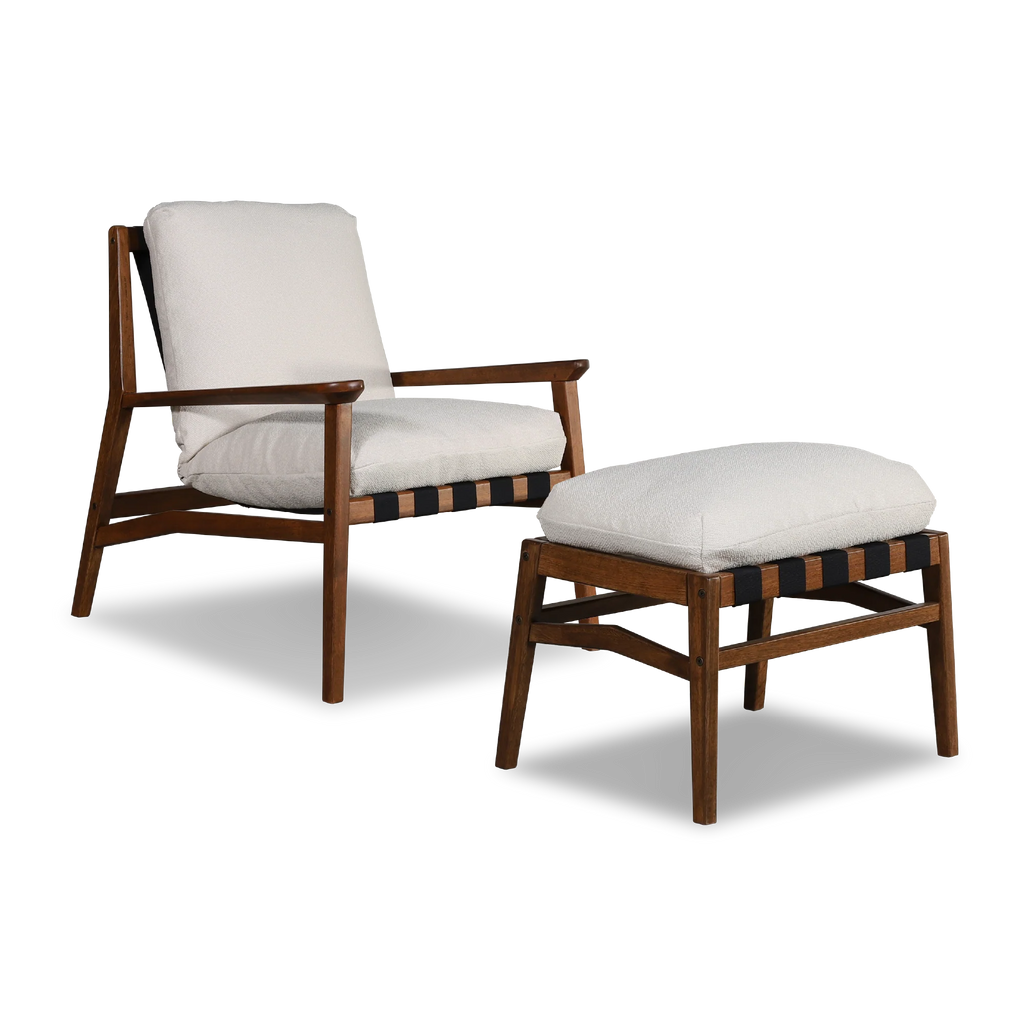 Mid Century Lounge Chair + Ottoman