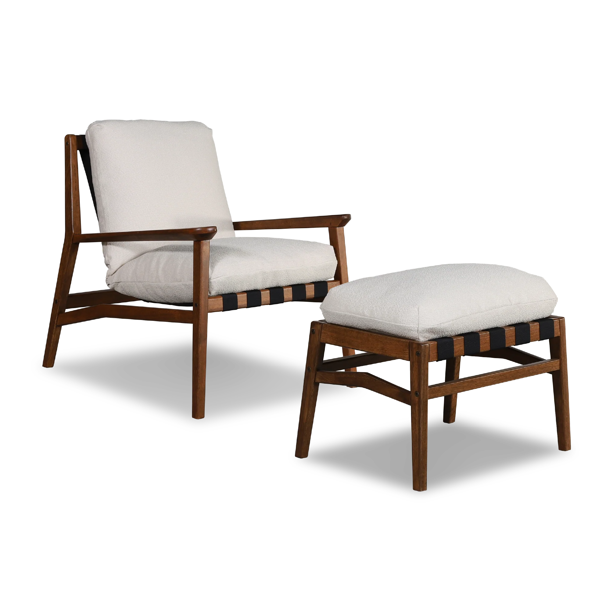 Mid Century Lounge Chair + Ottoman