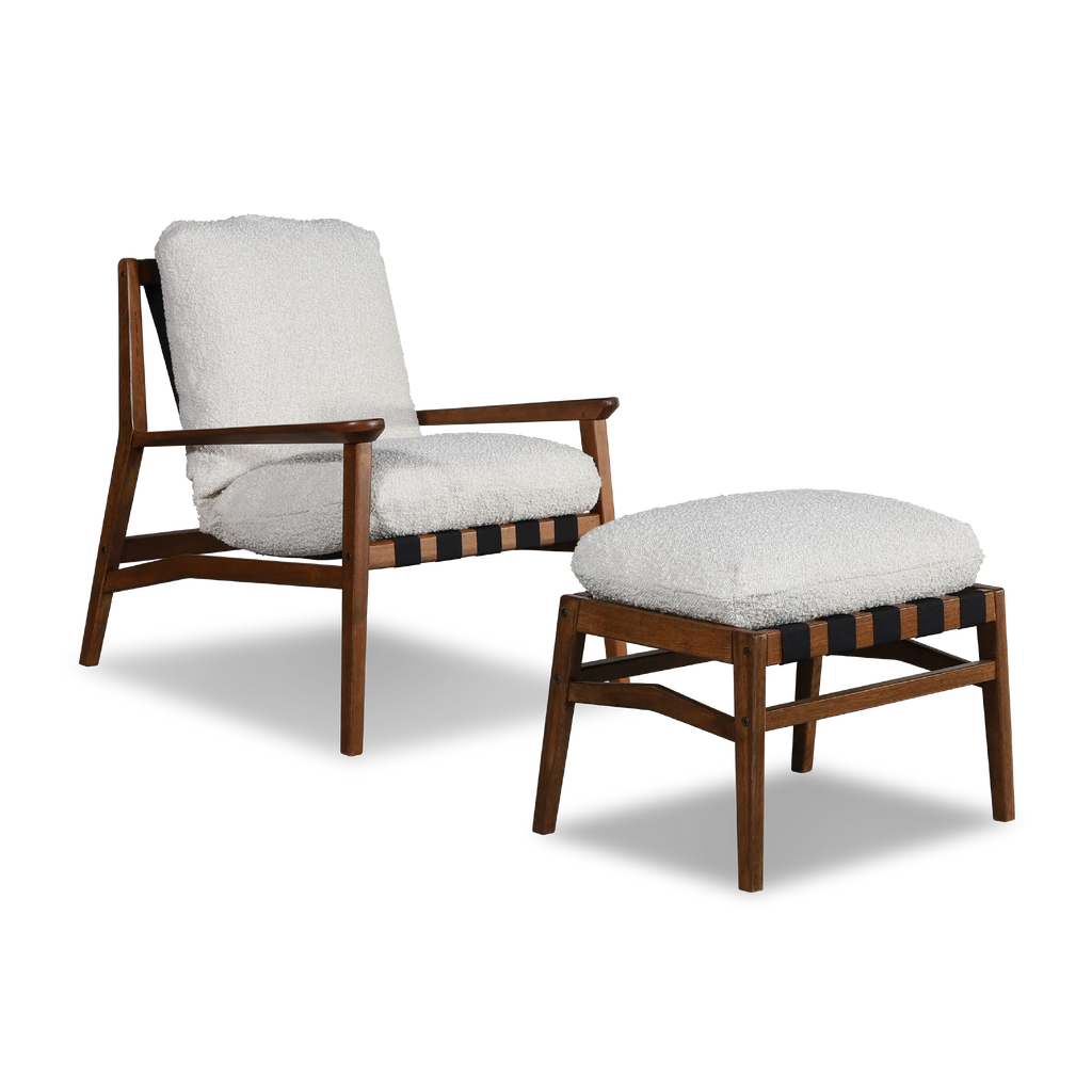 Mid Century Lounge Chair + Ottoman