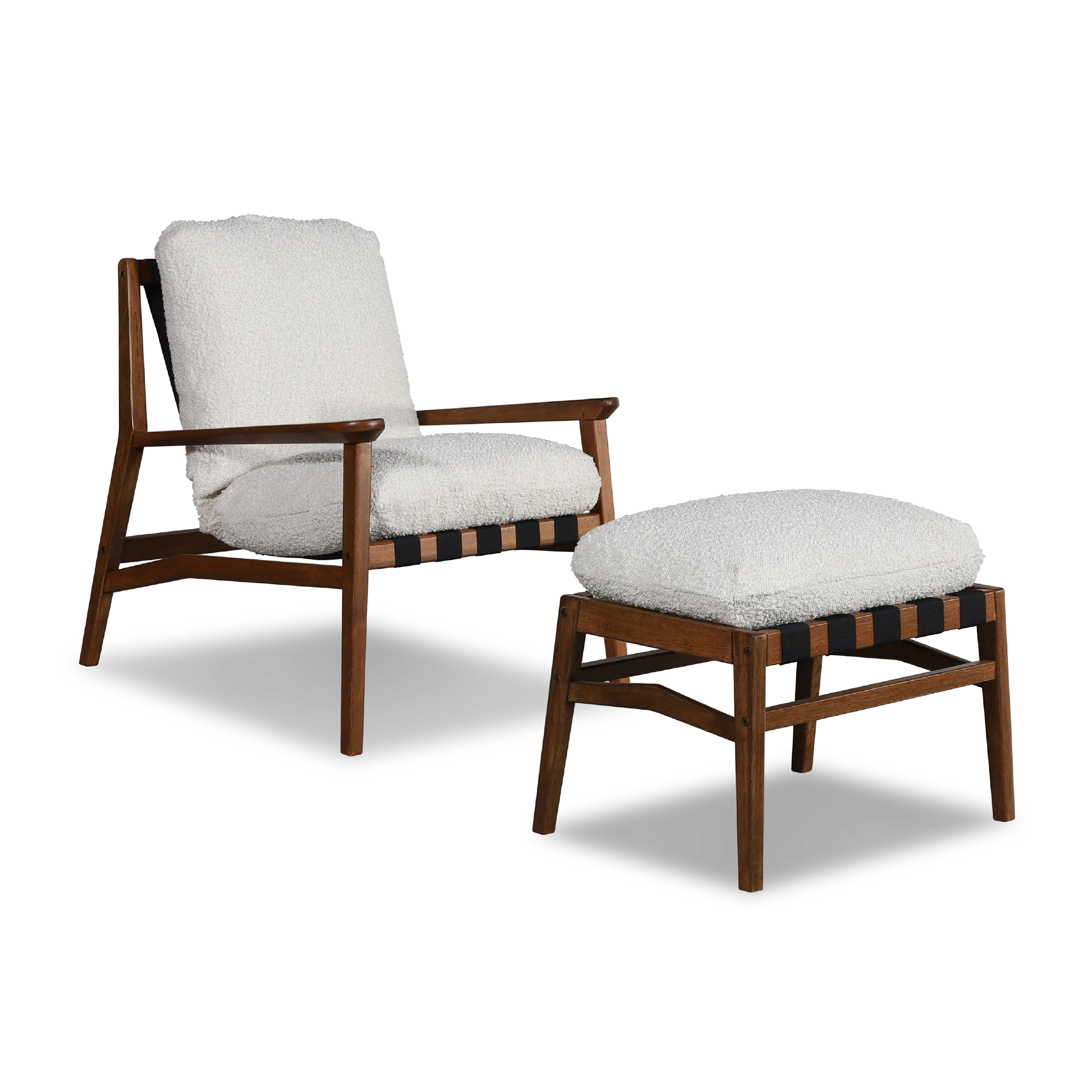 Mid Century Lounge Chair + Ottoman