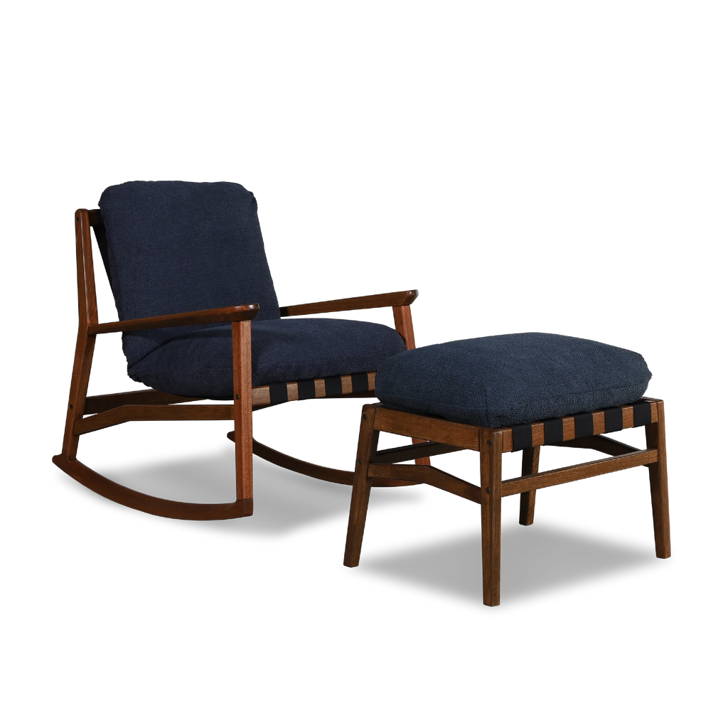 Mid Century Rocking Chair + Ottoman