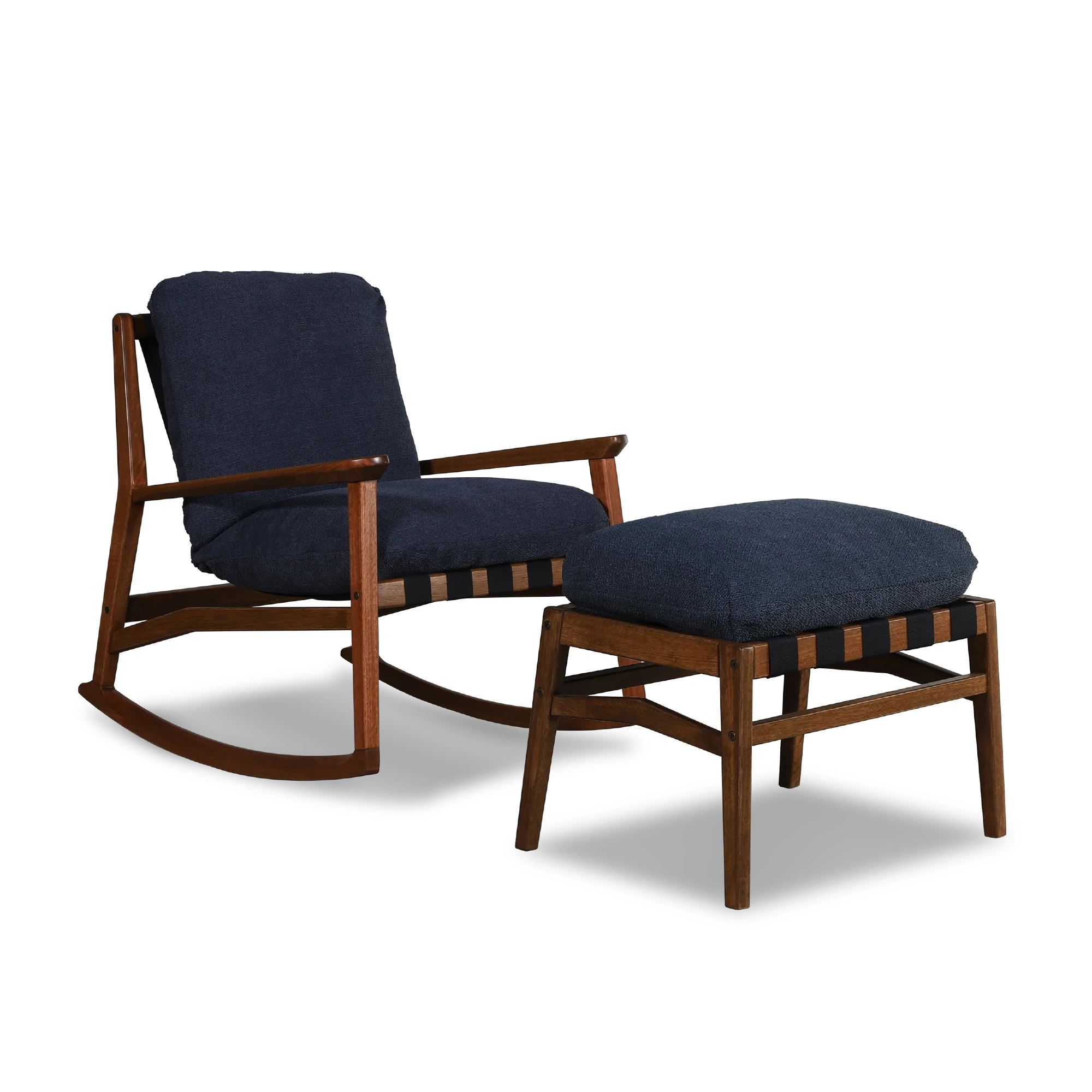 Mid Century Rocking Chair + Ottoman