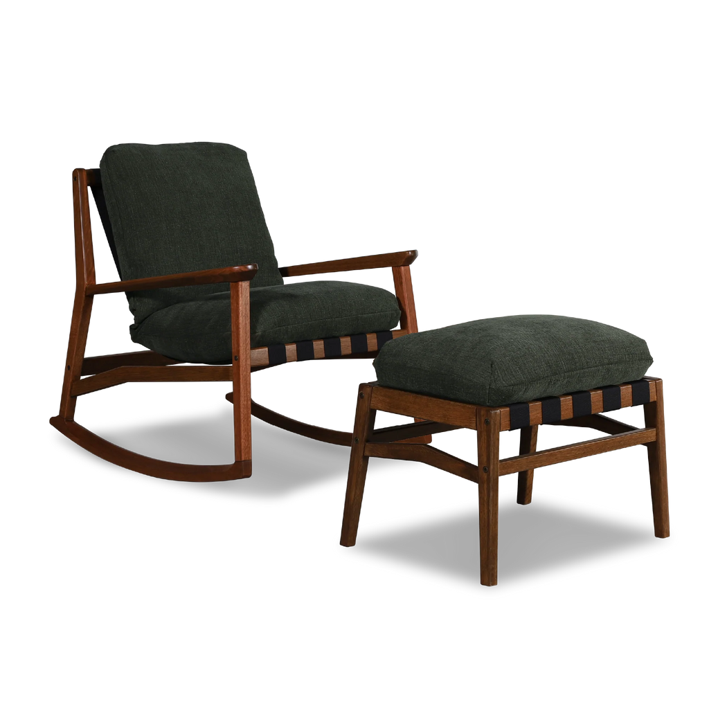 Mid Century Rocking Chair + Ottoman