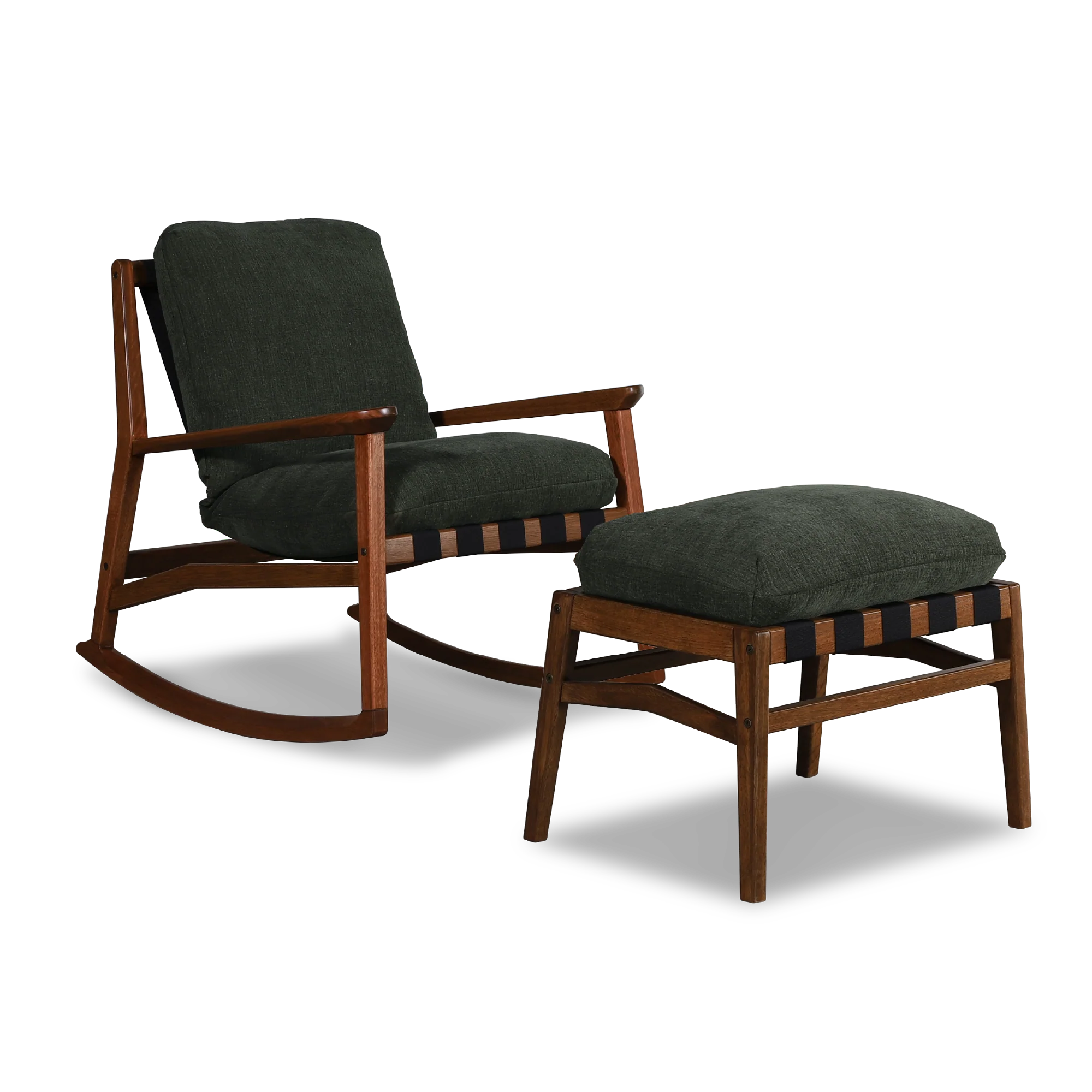 Mid Century Rocking Chair + Ottoman