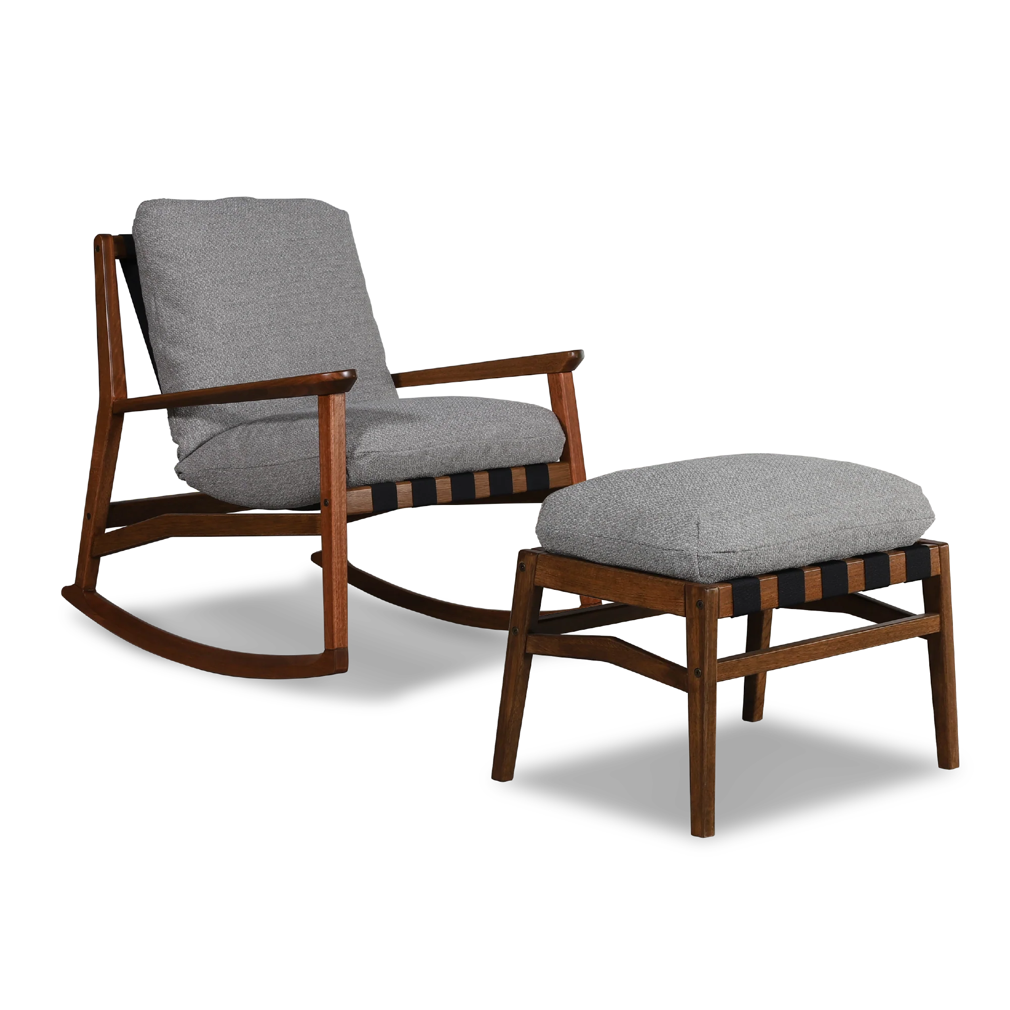 Mid Century Rocking Chair + Ottoman