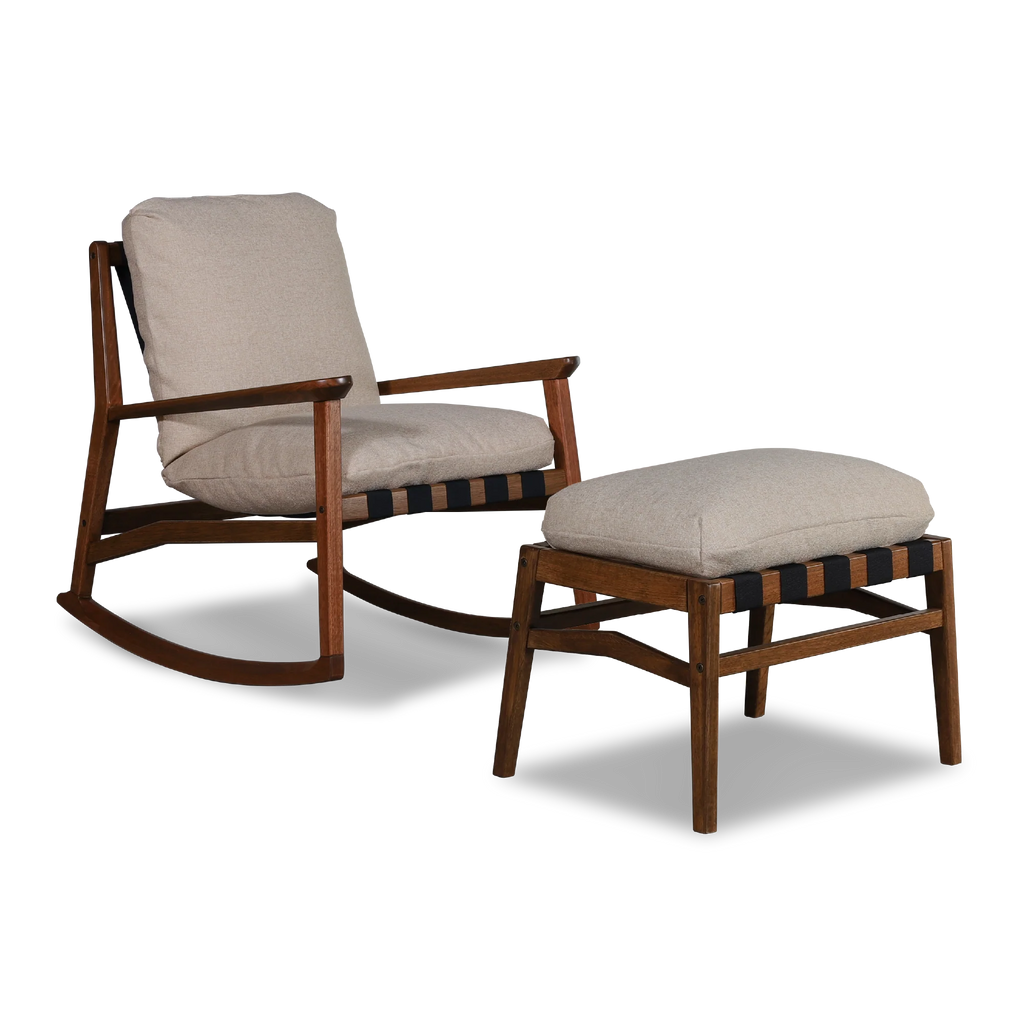 Mid Century Rocking Chair + Ottoman