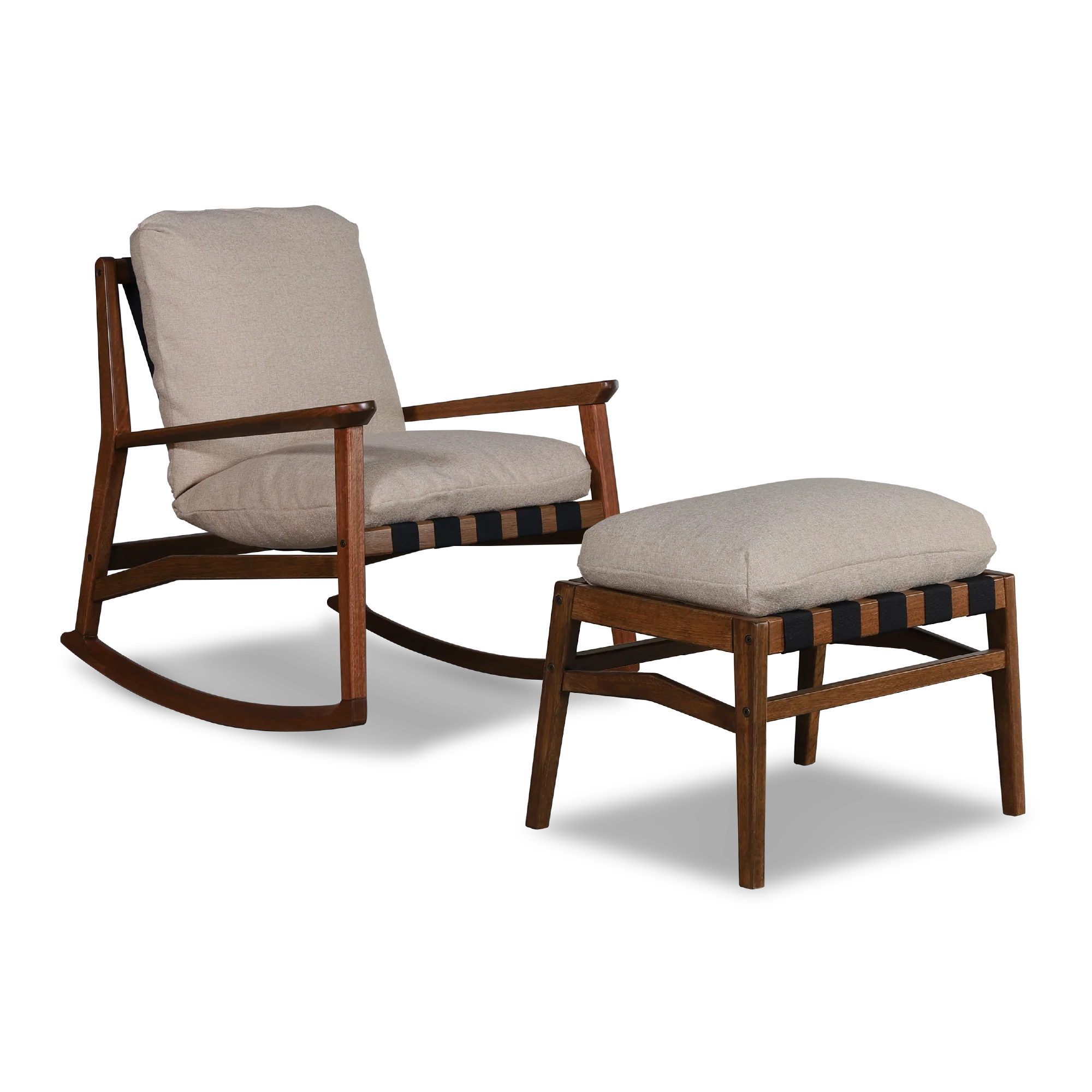 Mid Century Rocking Chair + Ottoman