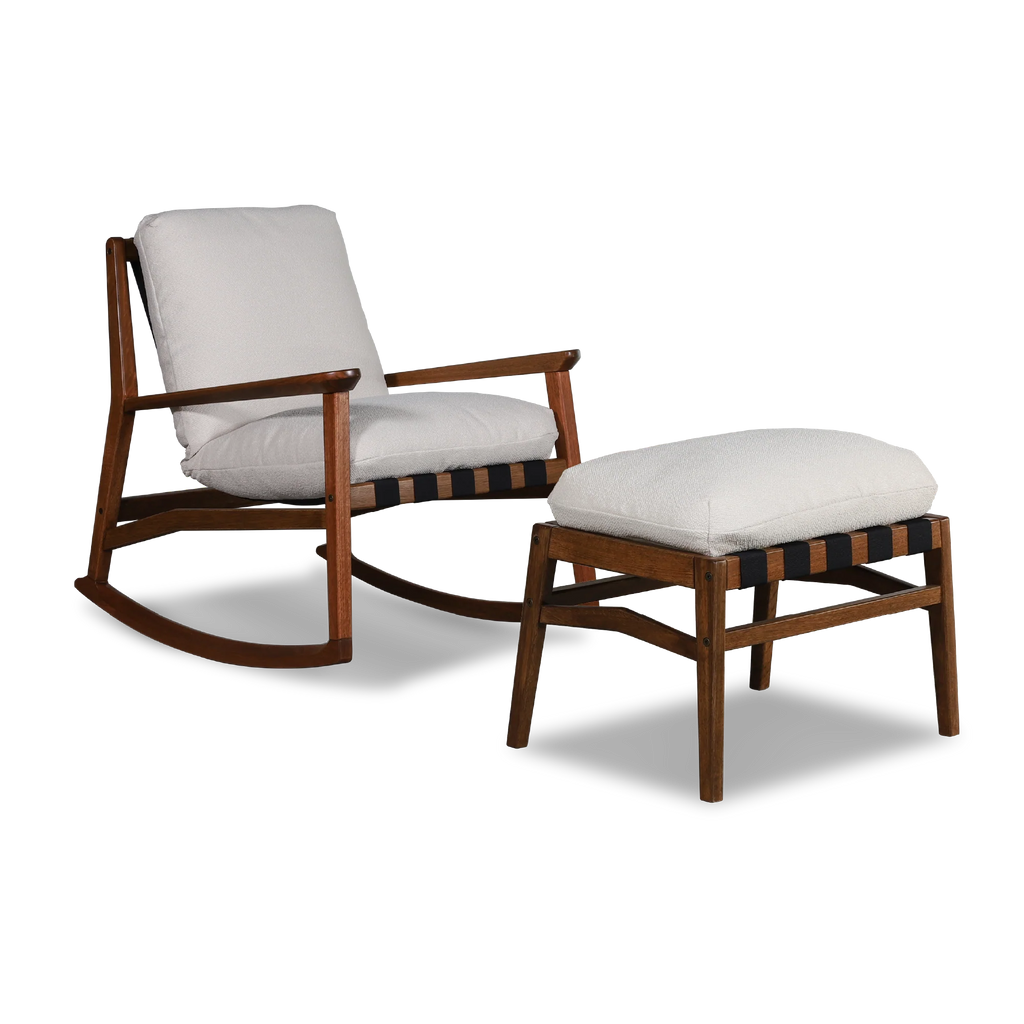 Mid Century Rocking Chair + Ottoman