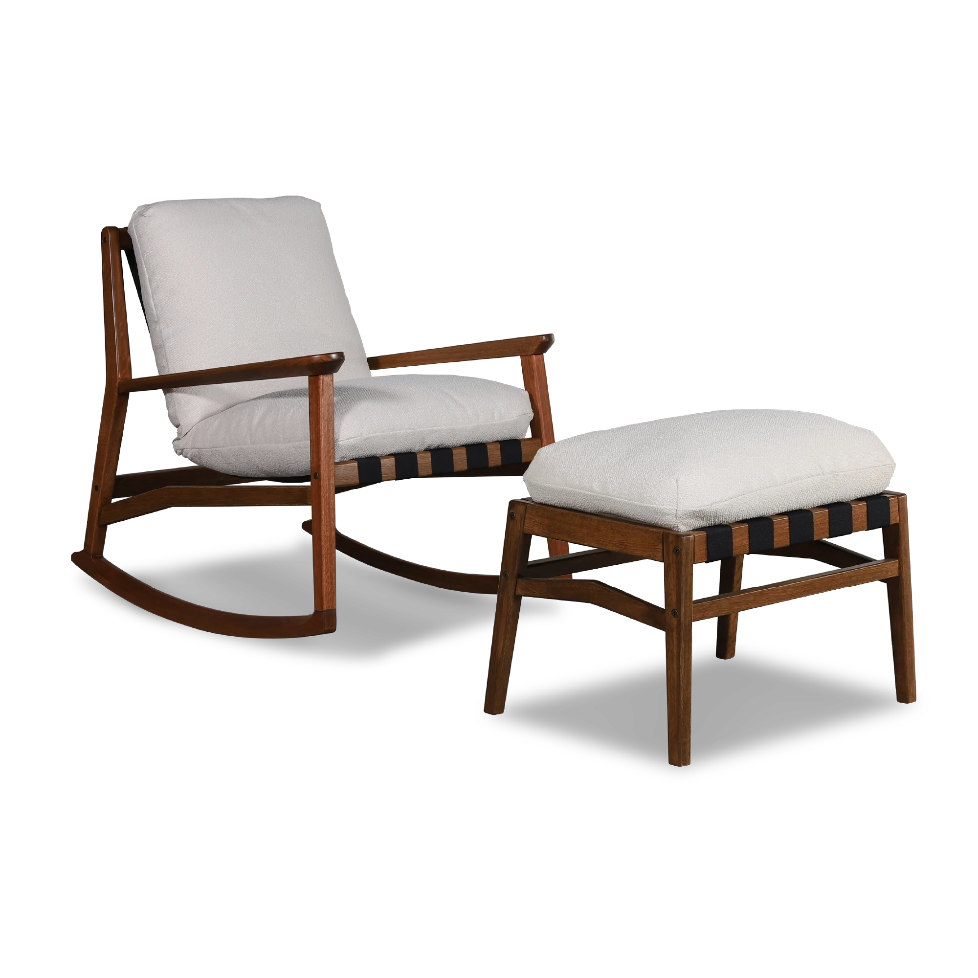 Mid Century Rocking Chair + Ottoman