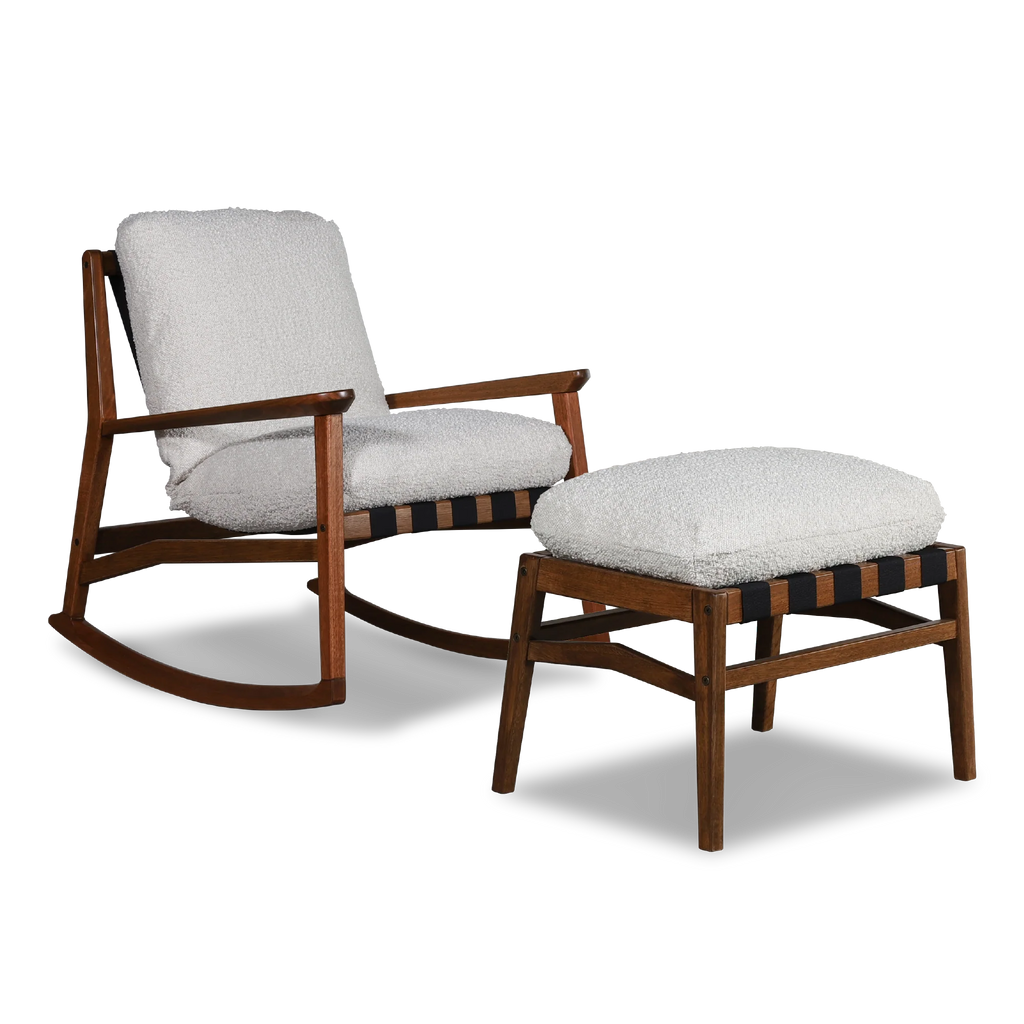 Mid Century Rocking Chair + Ottoman