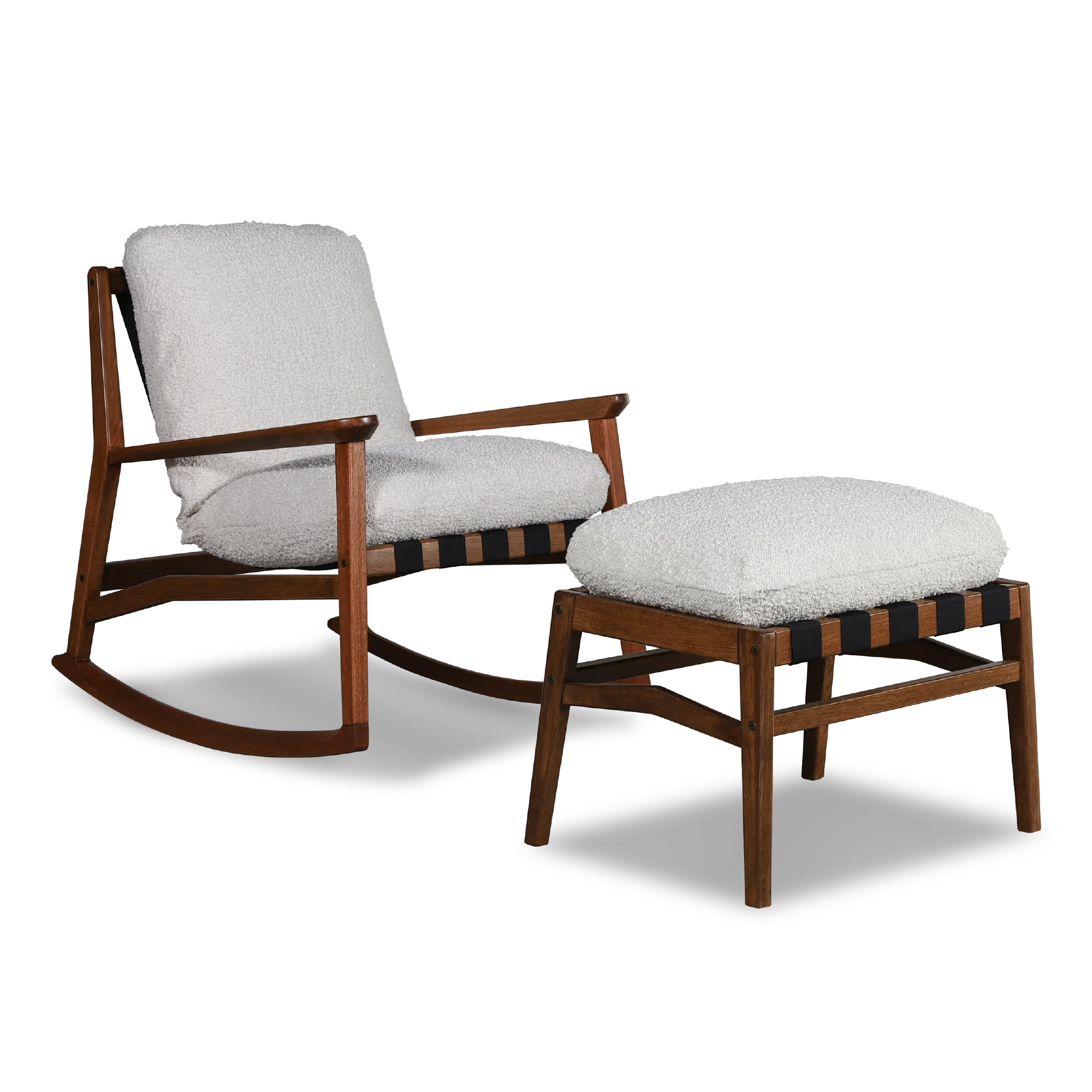 Mid Century Rocking Chair + Ottoman