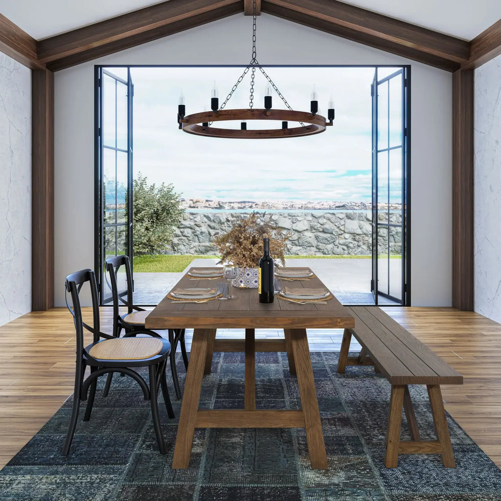 Cascais 72" Table & Bench Dining Set (3-piece)