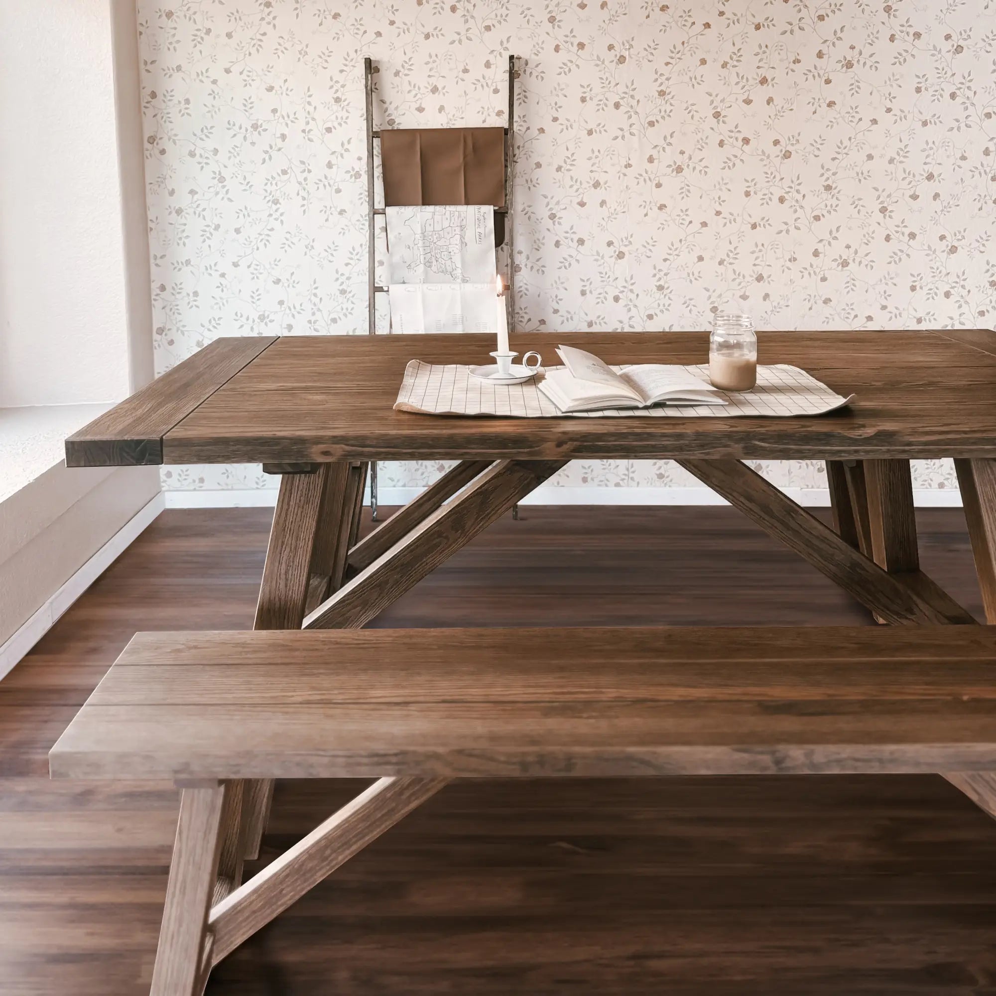 Cascais 72" Table & Bench Dining Set (3-piece)