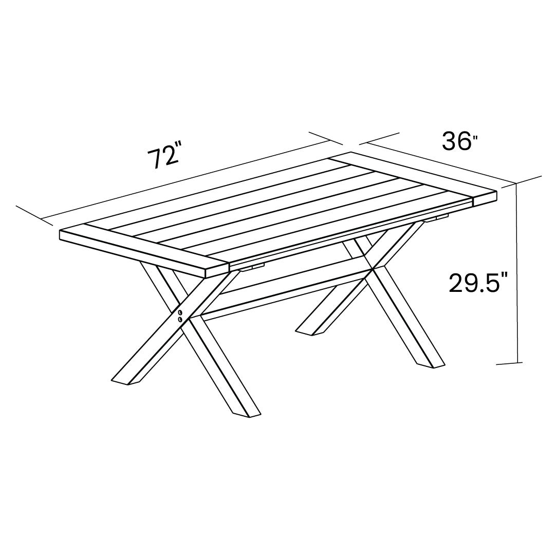 Cascais 72" Rectangular Dining Table