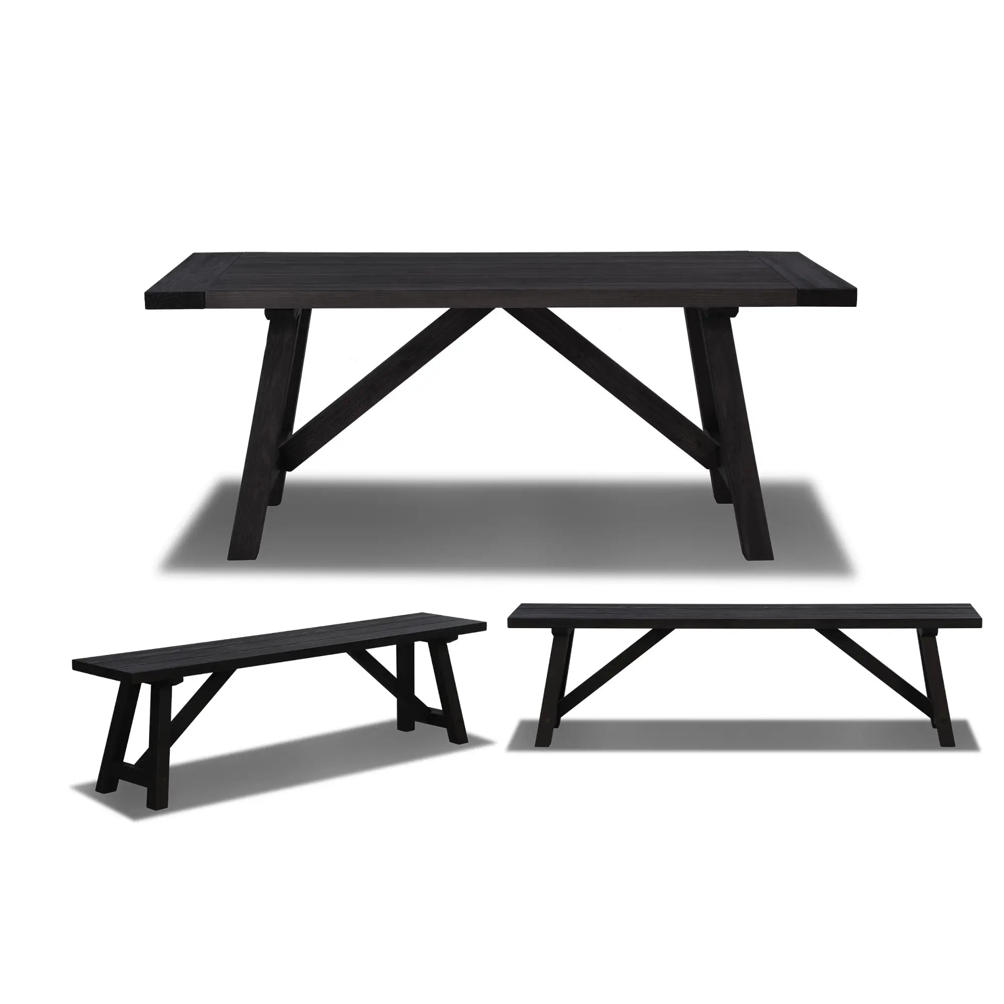 Cascais 72" Table & Bench Dining Set (3-piece)