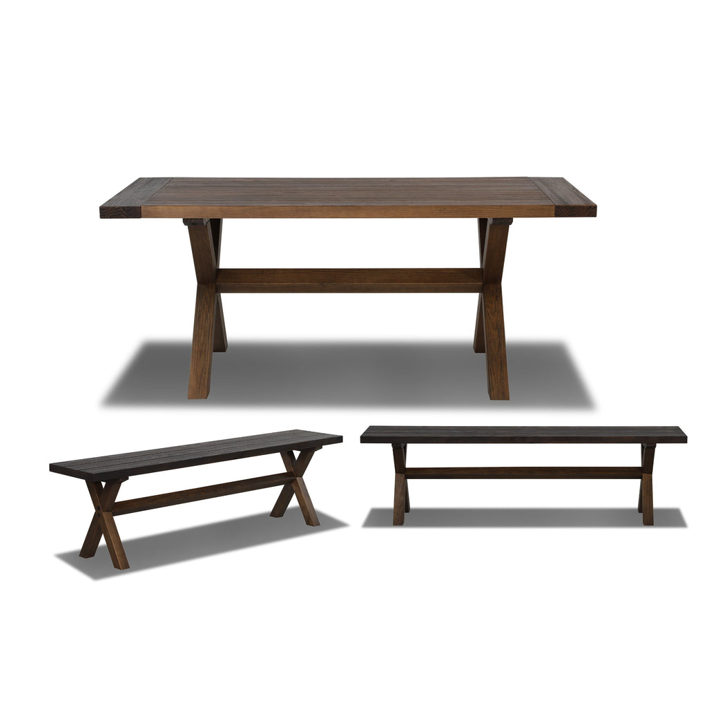 Cascais 72" Table & Bench Dining Set (3-piece)