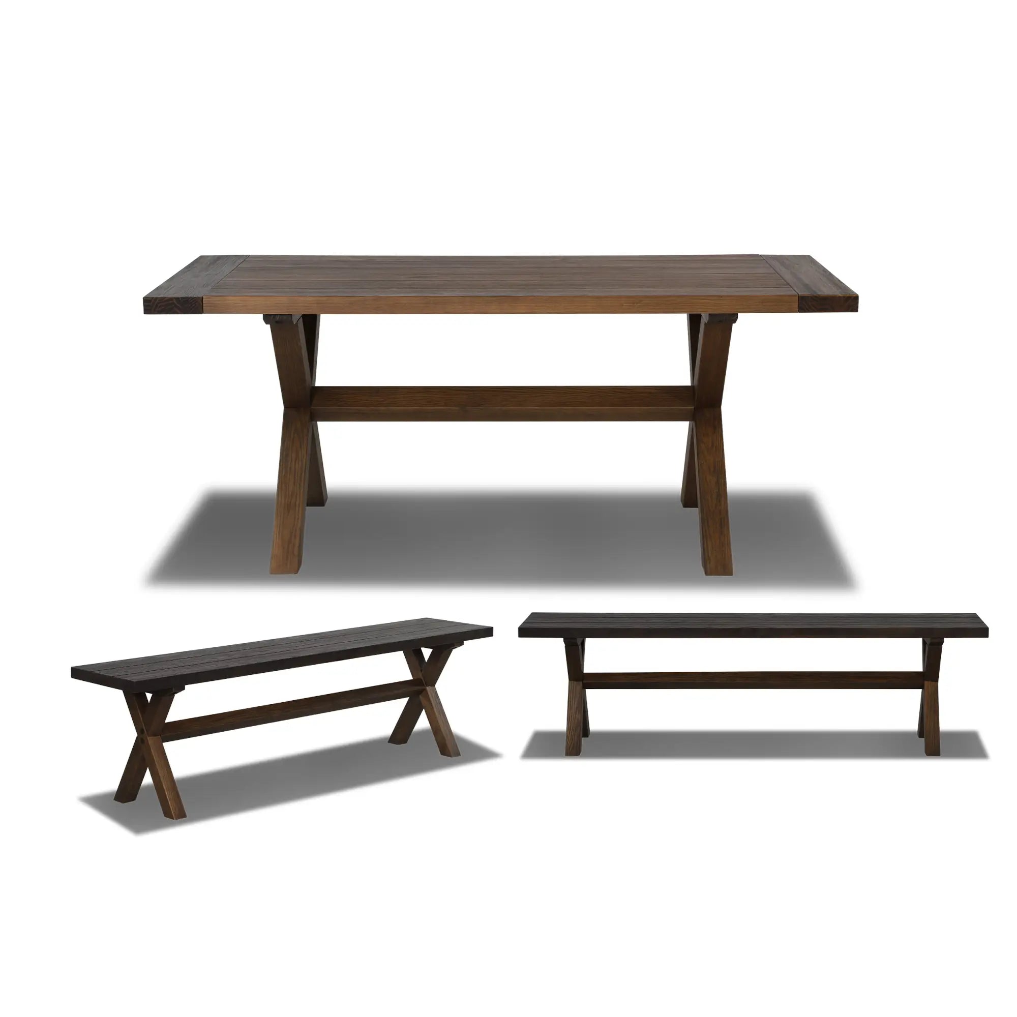 Cascais 72" Table & Bench Dining Set (3-piece)