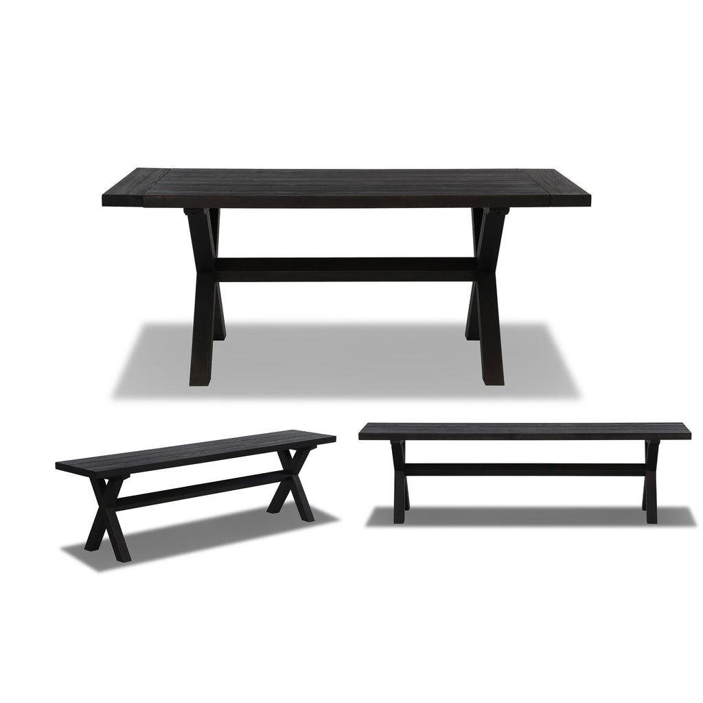 Cascais 72" Table & Bench Dining Set (3-piece)