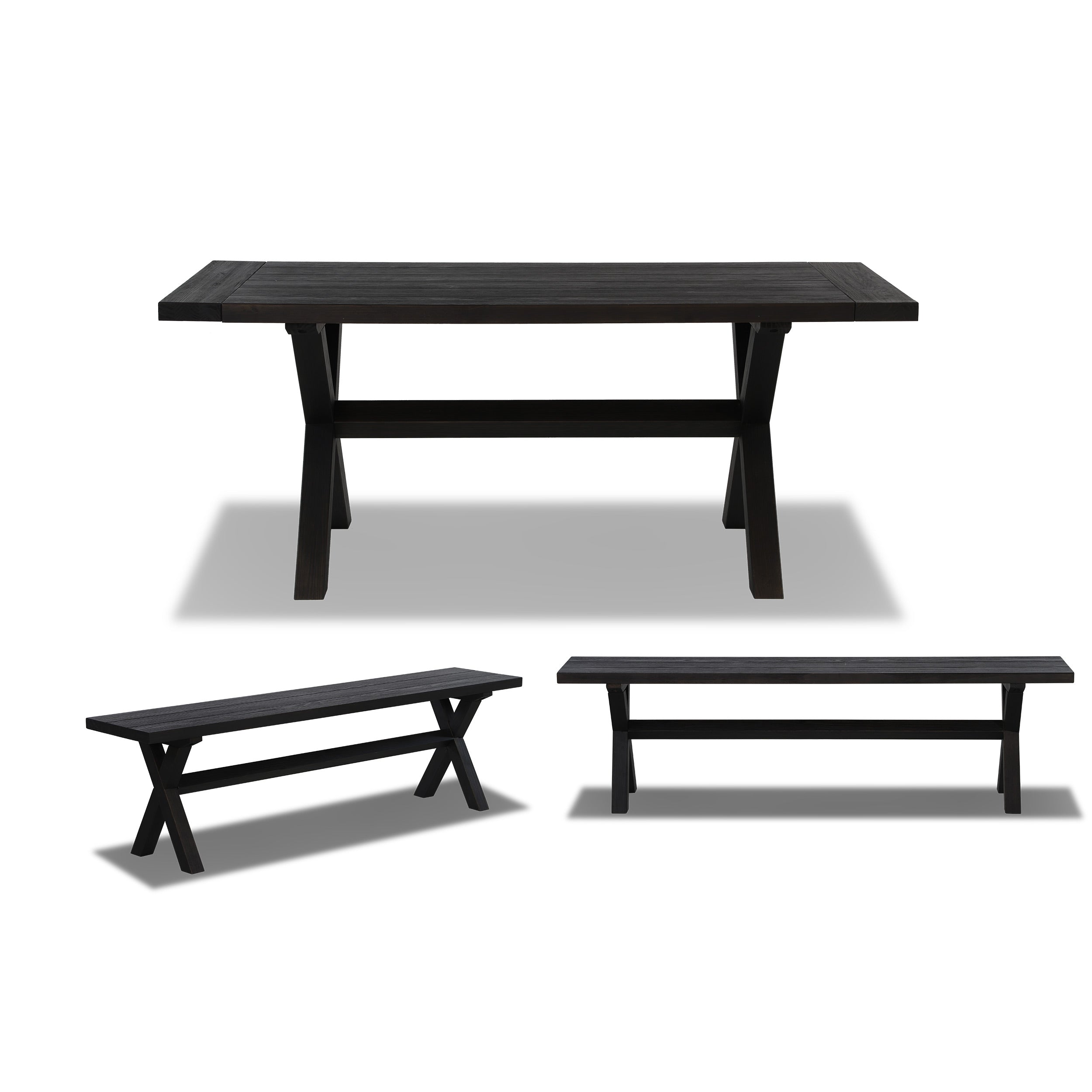 Cascais 72" Table & Bench Dining Set (3-piece)