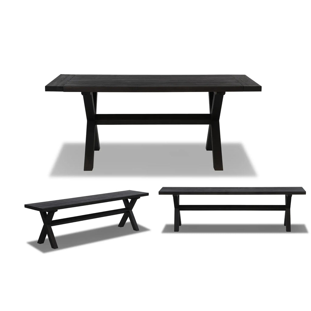 Cascais 72" Table & Bench Dining Set (3-piece)