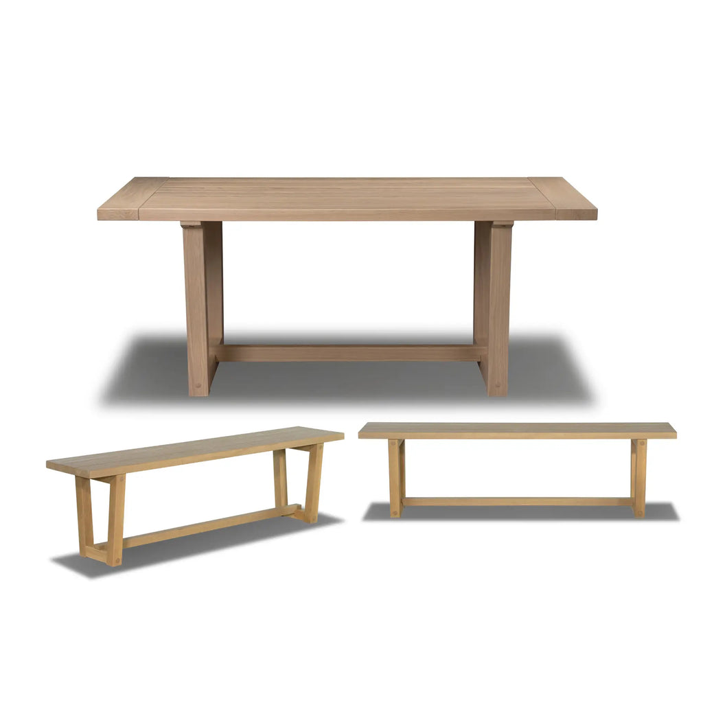 Cascais 72" Table & Bench Dining Set (3-piece)