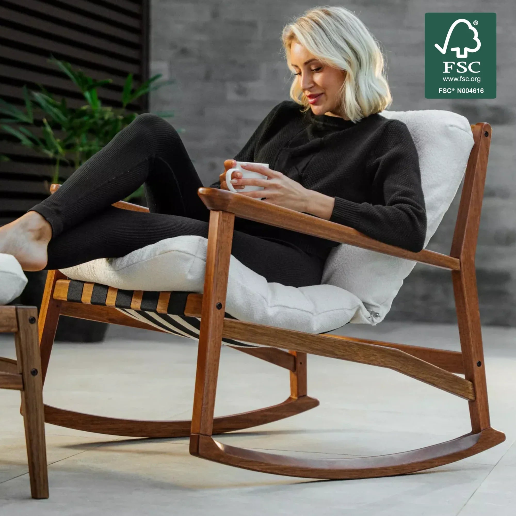 Mid Century Rocking Chair + Ottoman