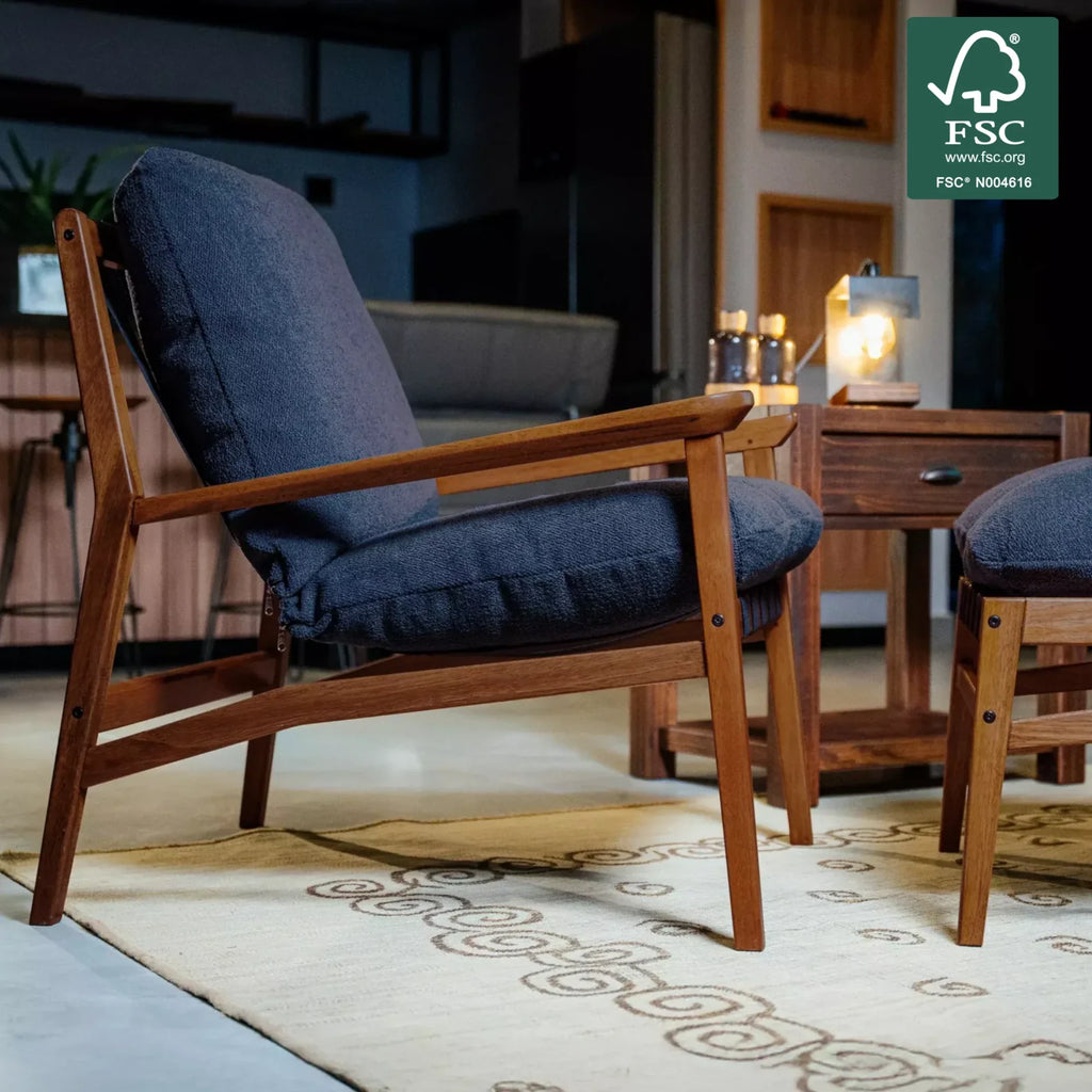 Mid Century Lounge Chair + Ottoman