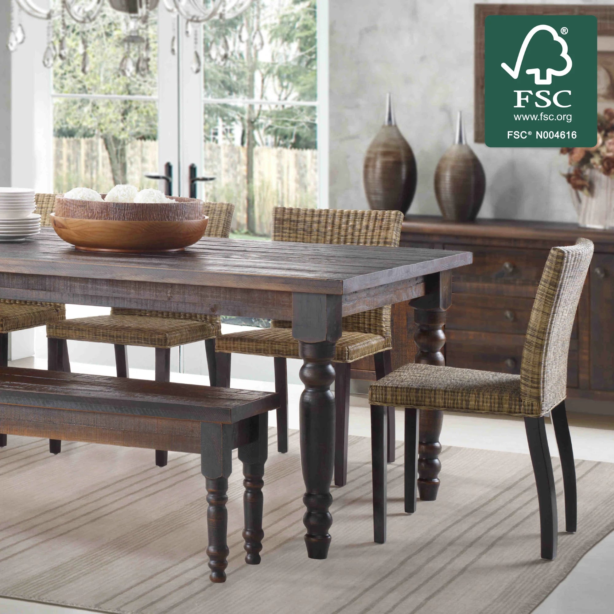 Valerie Table & Bench Dining Set (3-Piece)