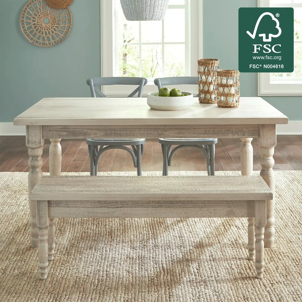 Valerie Table & Bench Dining Set (3-Piece)