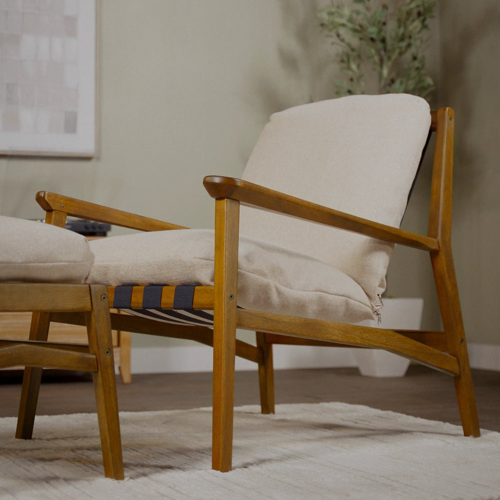 Mid Century Lounge Chair + Ottoman