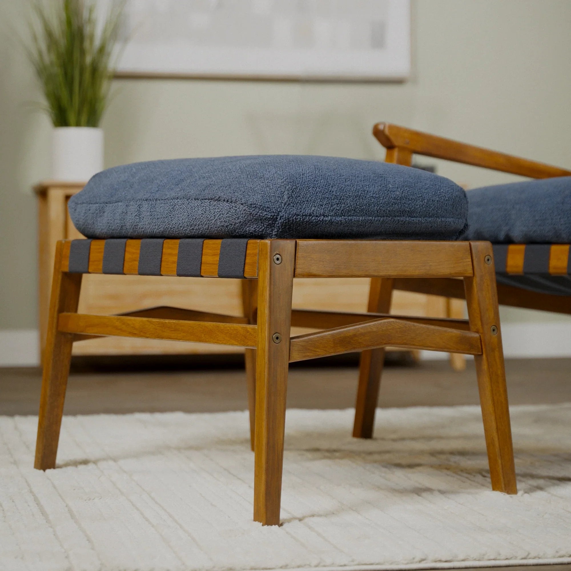 Mid Century Lounge Chair + Ottoman