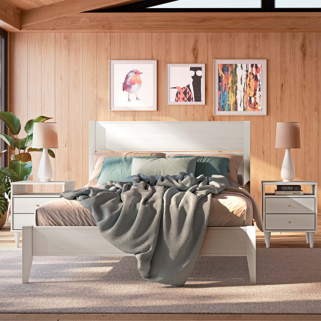 Mid Century Panel Bed