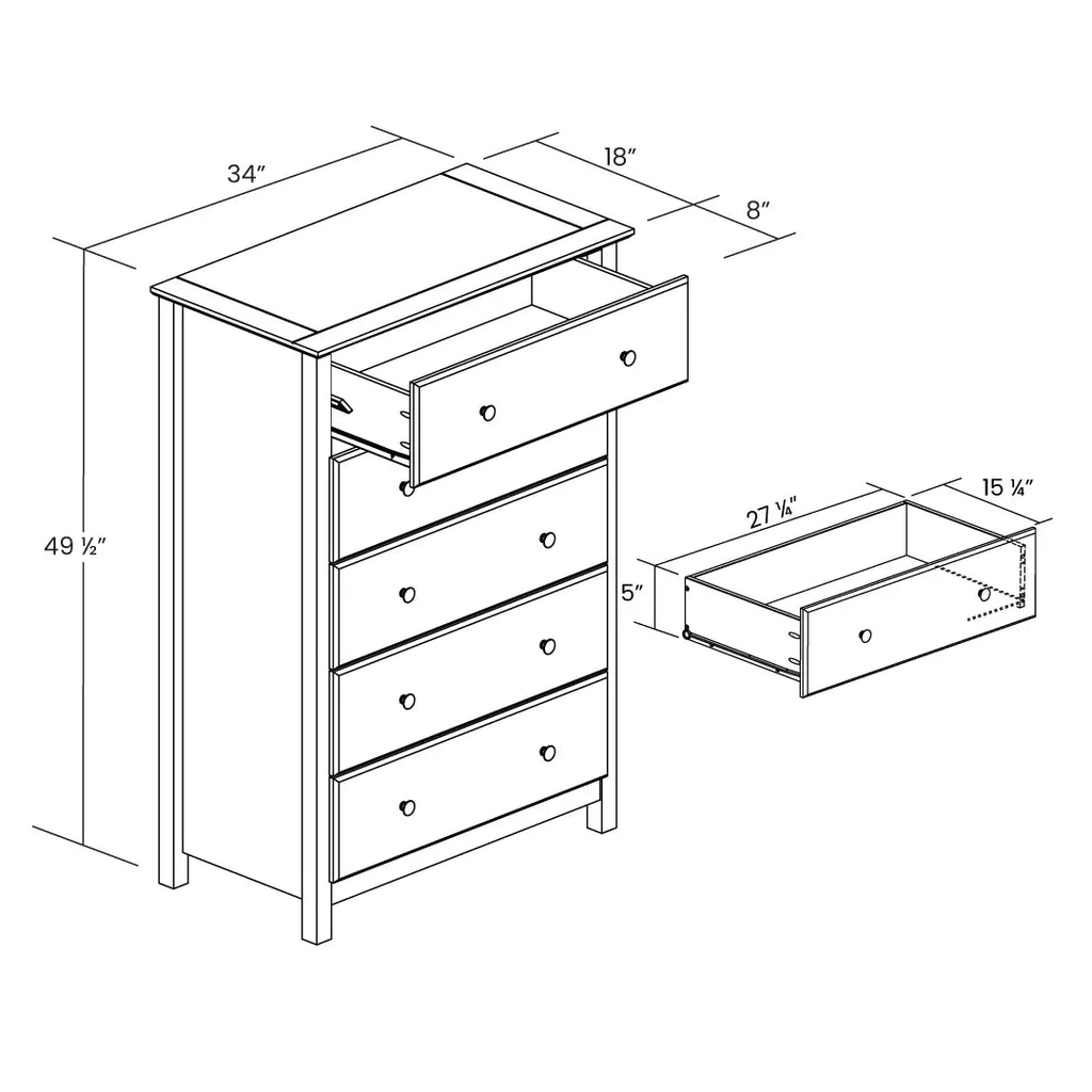 Shaker 5-Drawer Chest